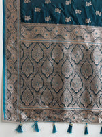 Thumbnail for Vedant Vastram Soft Litchi SIlk Banarasi Silk Jacquard Saree - Firozi - Dista