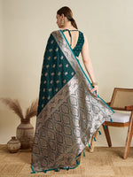 Thumbnail for Vedant Vastram Soft Litchi SIlk Banarasi Silk Jacquard Saree - Green - Dista