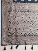 Thumbnail for Vedant Vastram Soft Litchi SIlk Banarasi Silk Jacquard Saree - Navy Blue - Dista