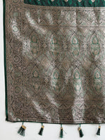 Thumbnail for Vedant Vastram Soft Litchi SIlk Banarasi Silk Jacquard Saree - Green - Dista