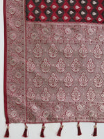 Thumbnail for Vedant Vastram Soft Litchi SIlk Banarasi Silk Jacquard Saree - Maroon - Dista