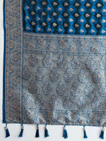 Thumbnail for Vedant Vastram Soft Litchi SIlk Banarasi Silk Jacquard Saree - Rama - Dista