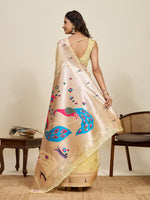 Thumbnail for Vedant Vastram Cotton Silk Paithani Jacquard Saree - Lemon - Dista