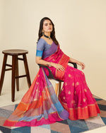 Thumbnail for Vedant Vastram Soft Art Silk Silk Jacquard Fancy Saree - Pink - Distacart