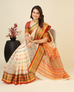 Thumbnail for Vedant Vastram Soft Art Silk Silk Jacquard Fancy Saree - Beige - Distacart