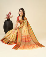 Thumbnail for Vedant Vastram Soft Art Silk Silk Jacquard Fancy Saree - Mustard - Distacart