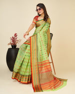 Thumbnail for Vedant Vastram Soft Art Silk Silk Jacquard Fancy Saree - Parrot - Distacart