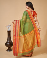 Thumbnail for Vedant Vastram Cotton Silk Silk Jacquard Fancy Saree - Mahendi - Distacart