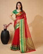 Thumbnail for Vedant Vastram Cotton Silk Silk Jacquard Fancy Saree - Maroon - Distacart