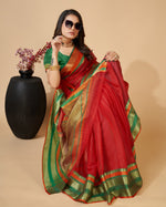 Thumbnail for Vedant Vastram Cotton Silk Silk Jacquard Fancy Saree - Maroon - Distacart