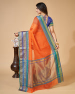 Thumbnail for Vedant Vastram Cotton Silk Silk Jacquard Fancy Saree - Orange - Distacart