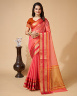 Thumbnail for Vedant Vastram Cotton Silk Silk Jacquard Fancy Saree - Pink - Distacart