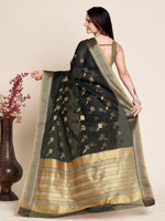 Thumbnail for Vedant Vastram Cotton Silk Silk Jacquard Fancy Saree - Black - Distacart