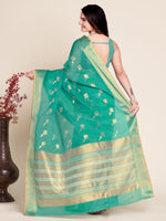 Thumbnail for Vedant Vastram Cotton Silk Silk Jacquard Fancy Saree - Seegreen - Distacart