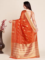 Thumbnail for Vedant Vastram Cotton Silk Silk Jacquard Fancy Saree - Tomato - Distacart