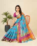 Thumbnail for Vedant Vastram Cotton Silk Silk Jacquard Fancy Saree - Rama - Distacart