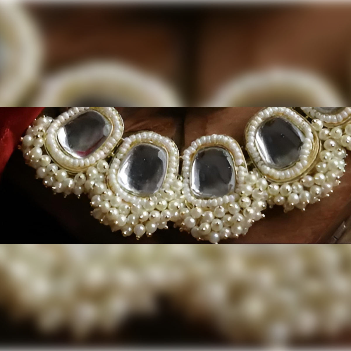 Jewel City Regal Pearl and Crystal Necklace - Handcrafted Ethnic Bridal Jewelry