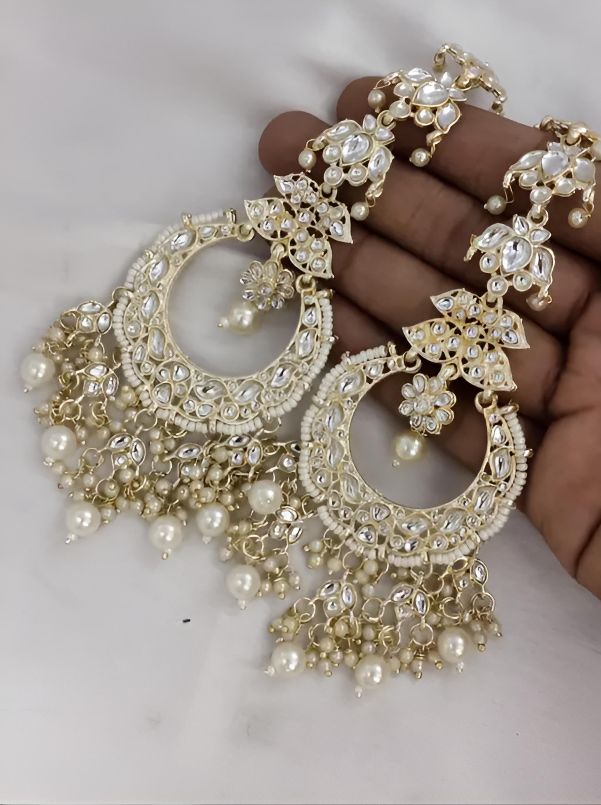 Jewel City Opulent Floral Pearl Chandelier Earrings - Exquisite Bridal Jewelry