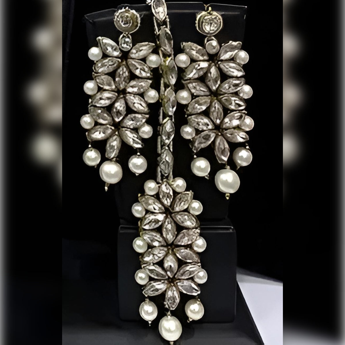 Jewel City Regal Pearl Necklace and Earring Set - Elegant Bridal Jewelry