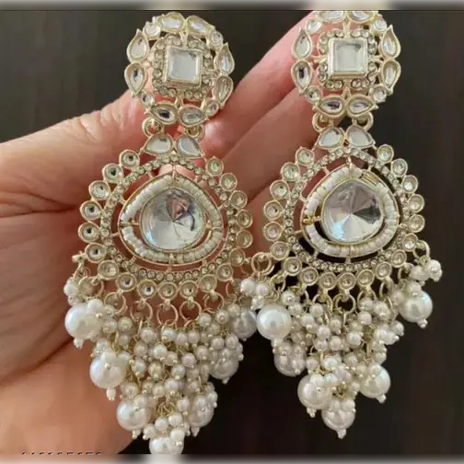 Jewel City Opulent Crystal and Pearl Chandelier Earrings - Stunning Formal Jewelry