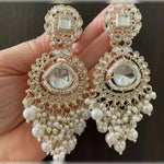 Thumbnail for Jewel City Opulent Crystal and Pearl Chandelier Earrings - Stunning Formal Jewelry