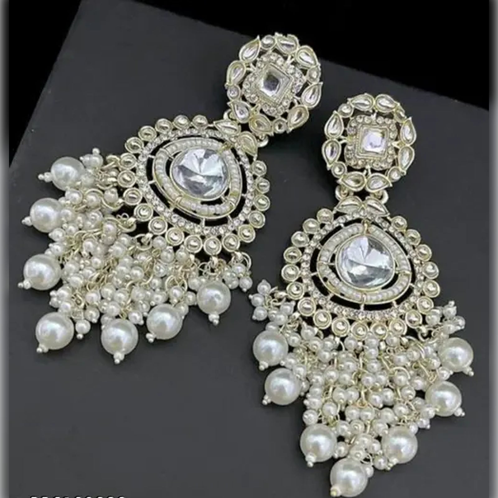 Jewel City Opulent Crystal and Pearl Chandelier Earrings - Stunning Formal Jewelry