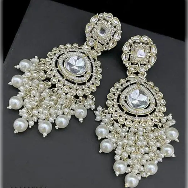 Jewel City Opulent Crystal and Pearl Chandelier Earrings - Stunning Formal Jewelry