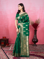 Thumbnail for Vedant Vastram Banarasi Silk Fashion Saree - Green - Distacart