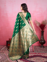 Thumbnail for Vedant Vastram Banarasi Silk Fashion Saree - Green - Distacart