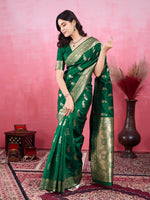 Thumbnail for Vedant Vastram Banarasi Silk Fashion Saree - Green - Distacart