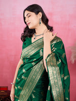 Thumbnail for Vedant Vastram Banarasi Silk Fashion Saree - Green - Distacart