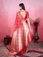 Thumbnail for Vedant Vastram Banarasi Silk Fashion Saree - Red - Distacart