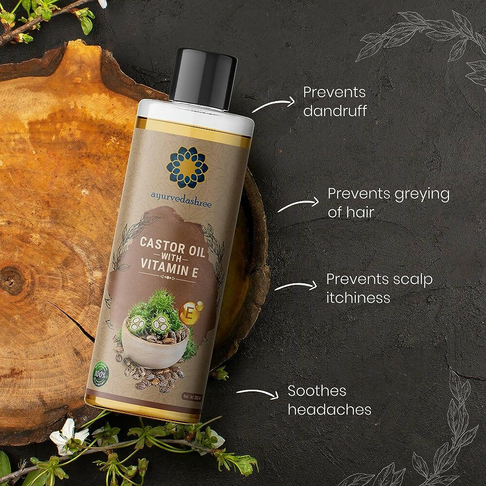 Ayurvedashree Cold-Pressed Castor Oil with Vitamin E - Distacart