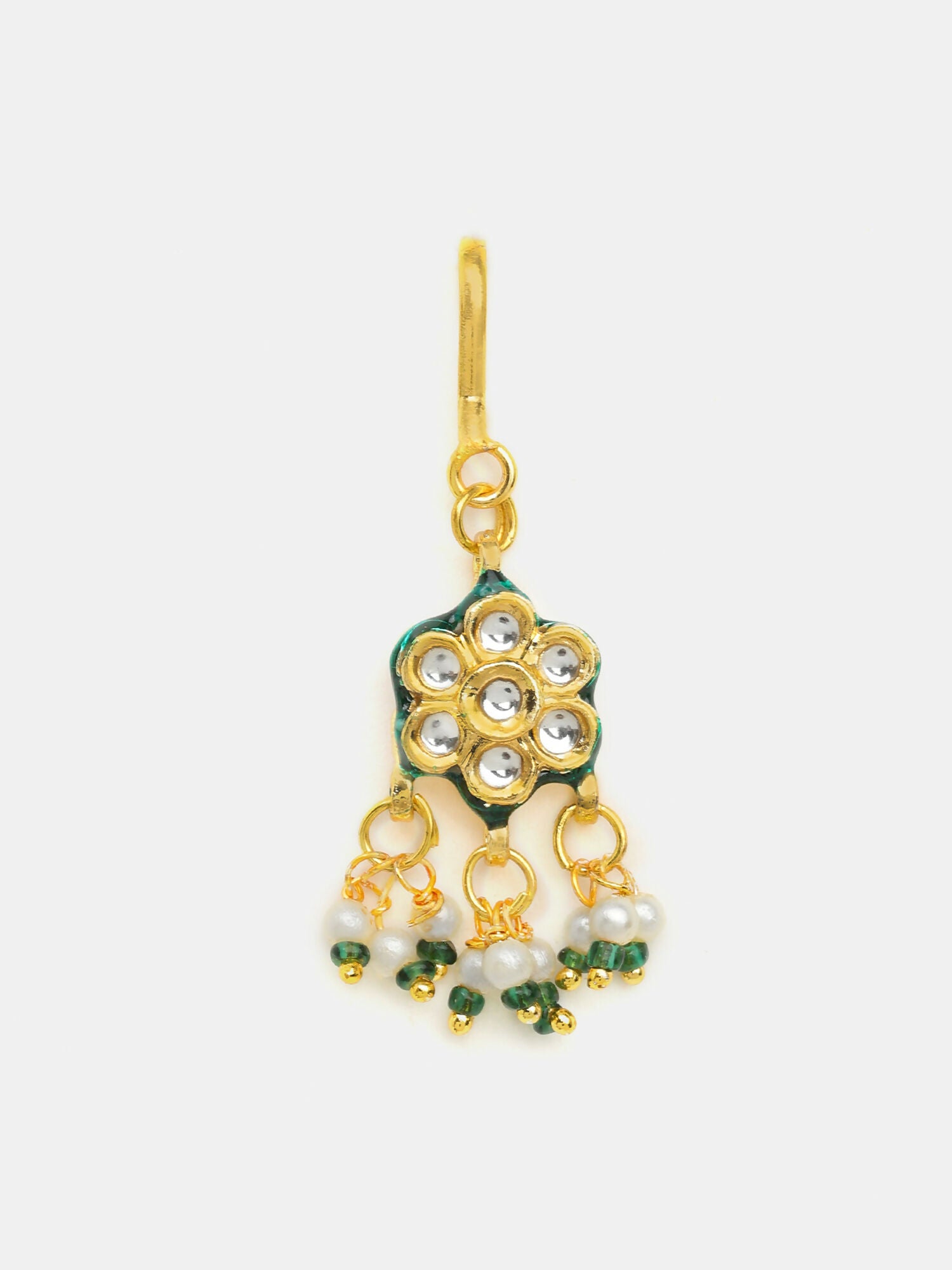 Ruby Raang Hair Brooch With Flower Kundan Pearl - Distacart
