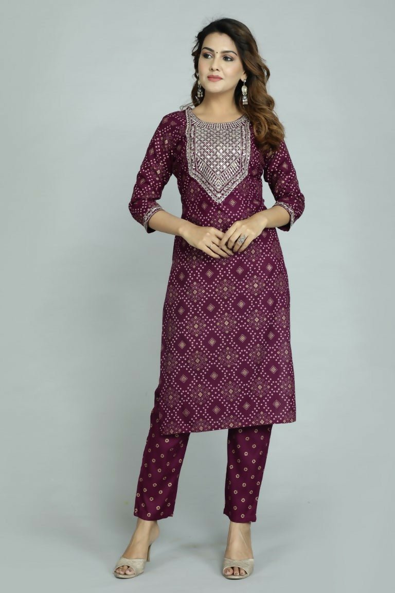 Alvano Women's Attractive And Stylish Rayon A Line Kurta With Pant And Dupatta - Distacart