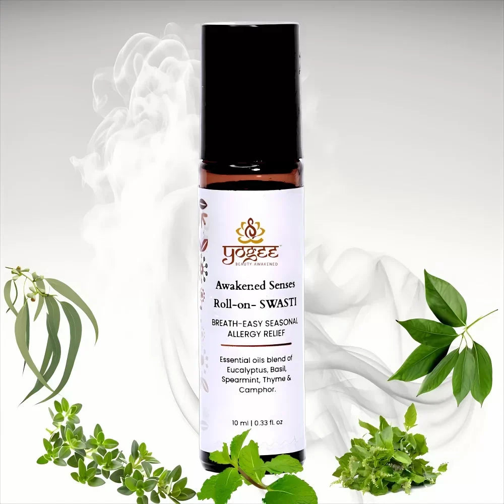 Yogez Awakened Senses Temple Roll-On- SWASTI- Aromatherapy blend for seasonal allergy relief - Distacart