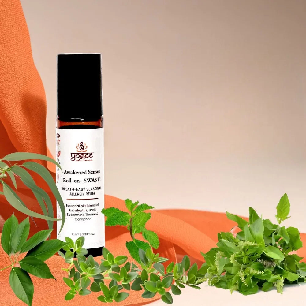 Yogez Awakened Senses Temple Roll-On- SWASTI- Aromatherapy blend for seasonal allergy relief - Distacart