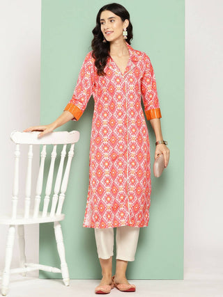 Ahalyaa Women's Traditional wear Kurta - Orange - Distacart