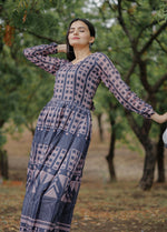 Thumbnail for Aayaa Pure Chanderi Gown With Heavy Digital Print - Multi Color - Distacart