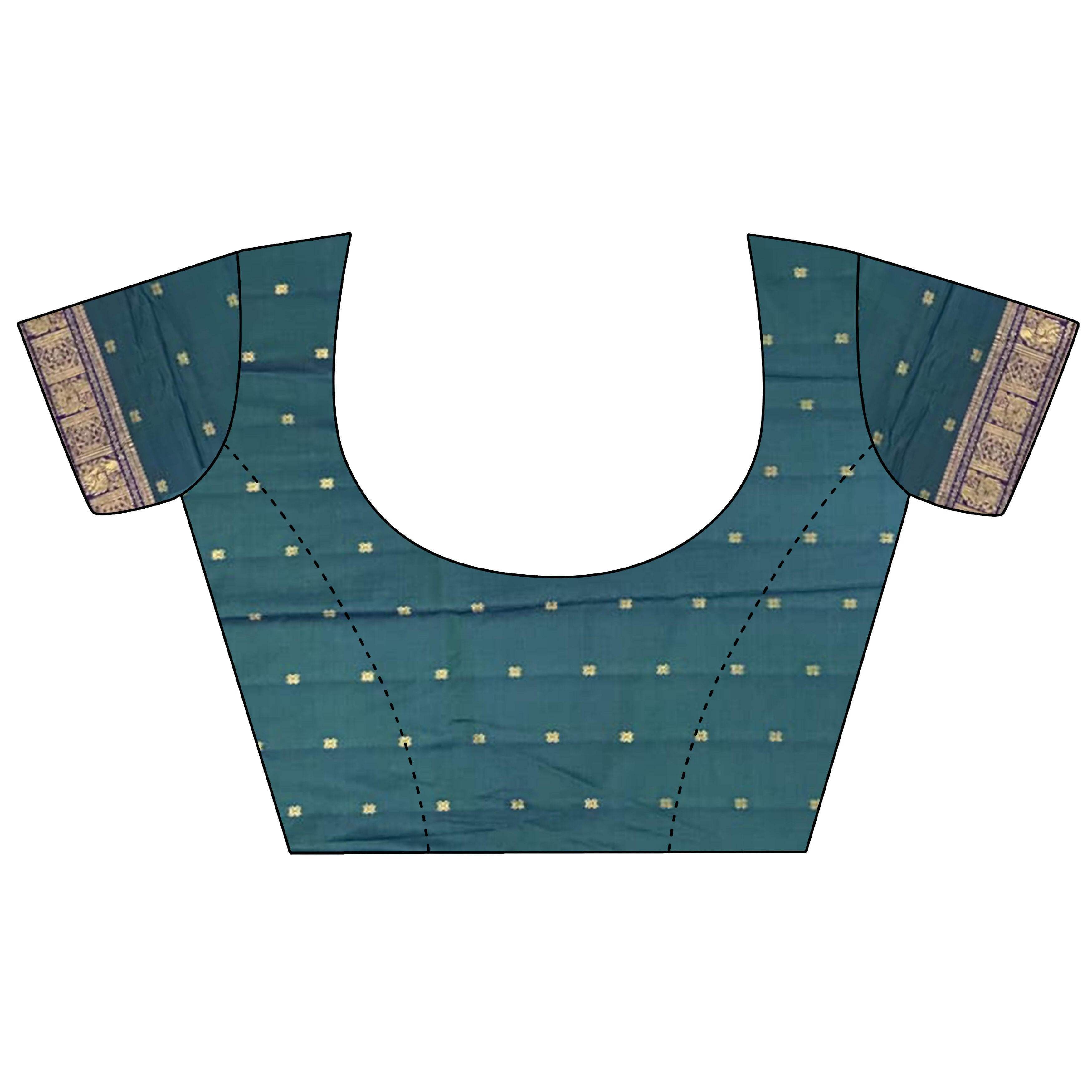 Joban Fashion Parrot Green Banarasi Soft Silk Woven Butti Saree