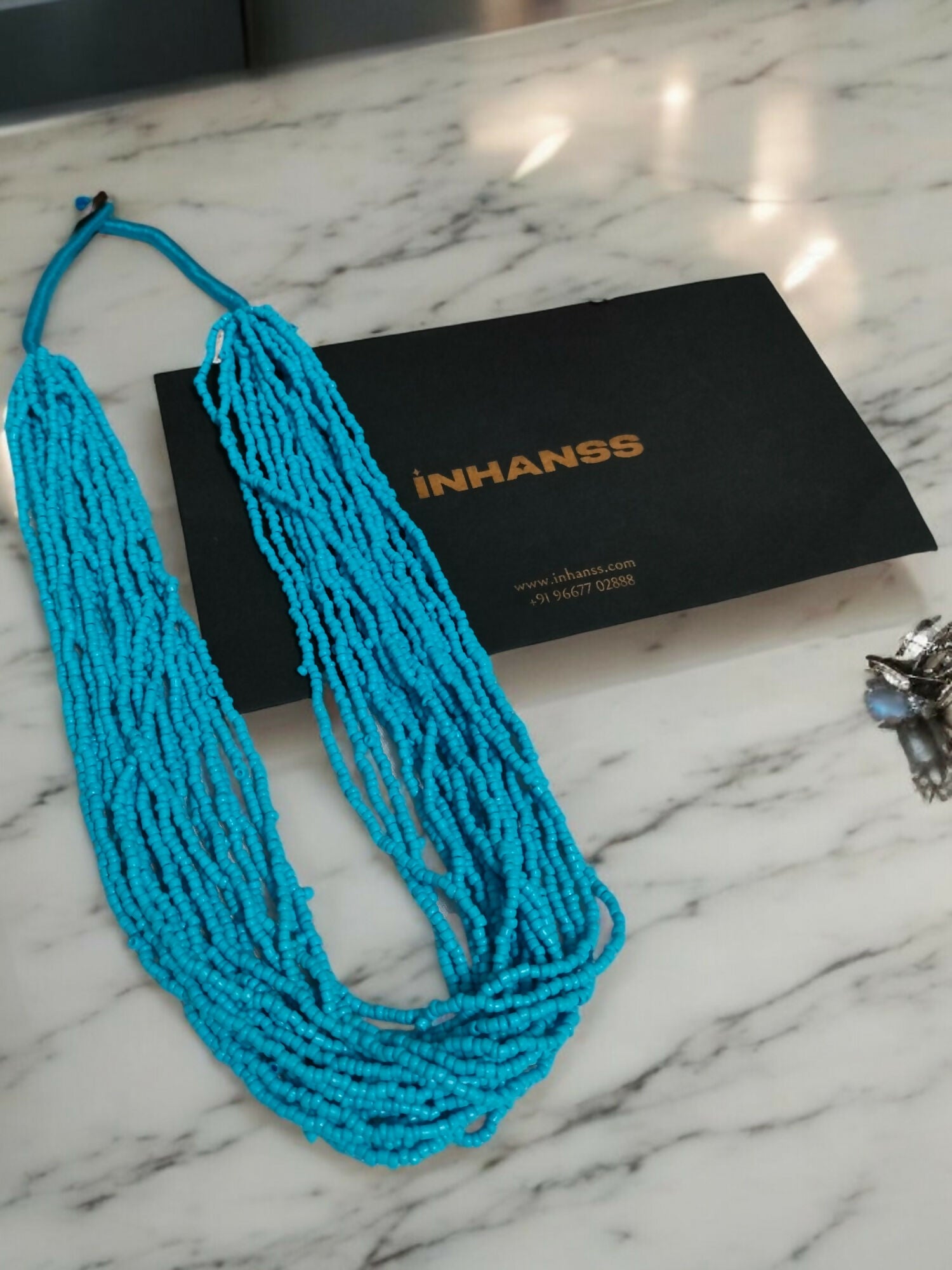 Inhanns Handmade Beaded Multilayer Necklace, 20 Layers - Skay Blue - Distacart