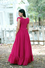Thumbnail for Jyoti Fashion Women's Rani Pink Sequins Thread Embroidery Faux Blooming Anarkali Dress - Distacart