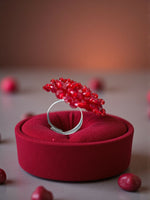 Thumbnail for Inhanns Rang-E-Roshan Adjustable Ring – Handmade Crystal Statement Ring - Maroon 2 - Distacart