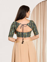 Thumbnail for Joban Fashion Navy Blue Viscose Rayon Padded Blouse With Sweetheart Neck Elbow Sleeves - Distacart