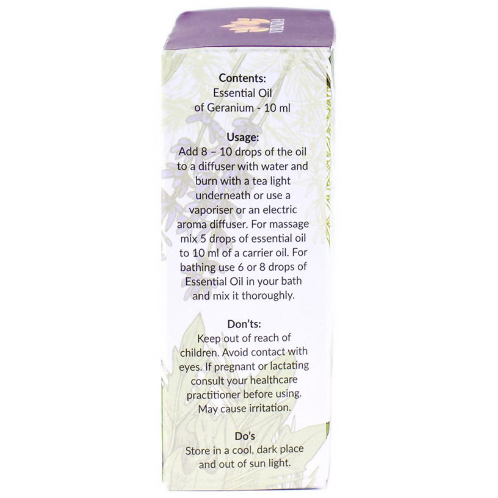 Vrinda Geranium Aromatic & Therapeutic Essential Oil - Dista