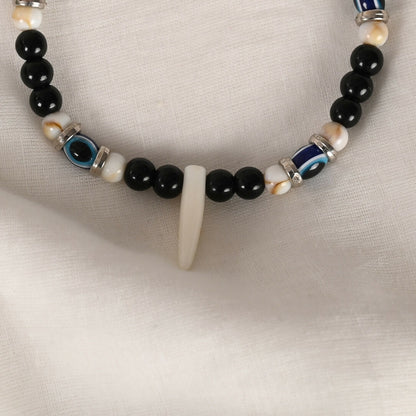 NVR Men & Women Pearl Evil Eye Adjustable Bracelet - Distacart