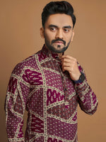 Thumbnail for Anaita Purple Printed Cotton Straight Kurta - Distacart