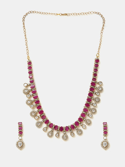 Ruby Raang Pink Kundan Necklace Set - Distacart