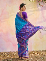 Thumbnail for Shree Shyam Fashion Blue Soft Silk Saree - Distacart