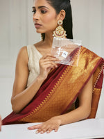Thumbnail for Nuyug 22K Gold-Plated Elegant Ruby & Kundan Stone Studded With Pearl Beaded Floral Chandbalis - Distacart